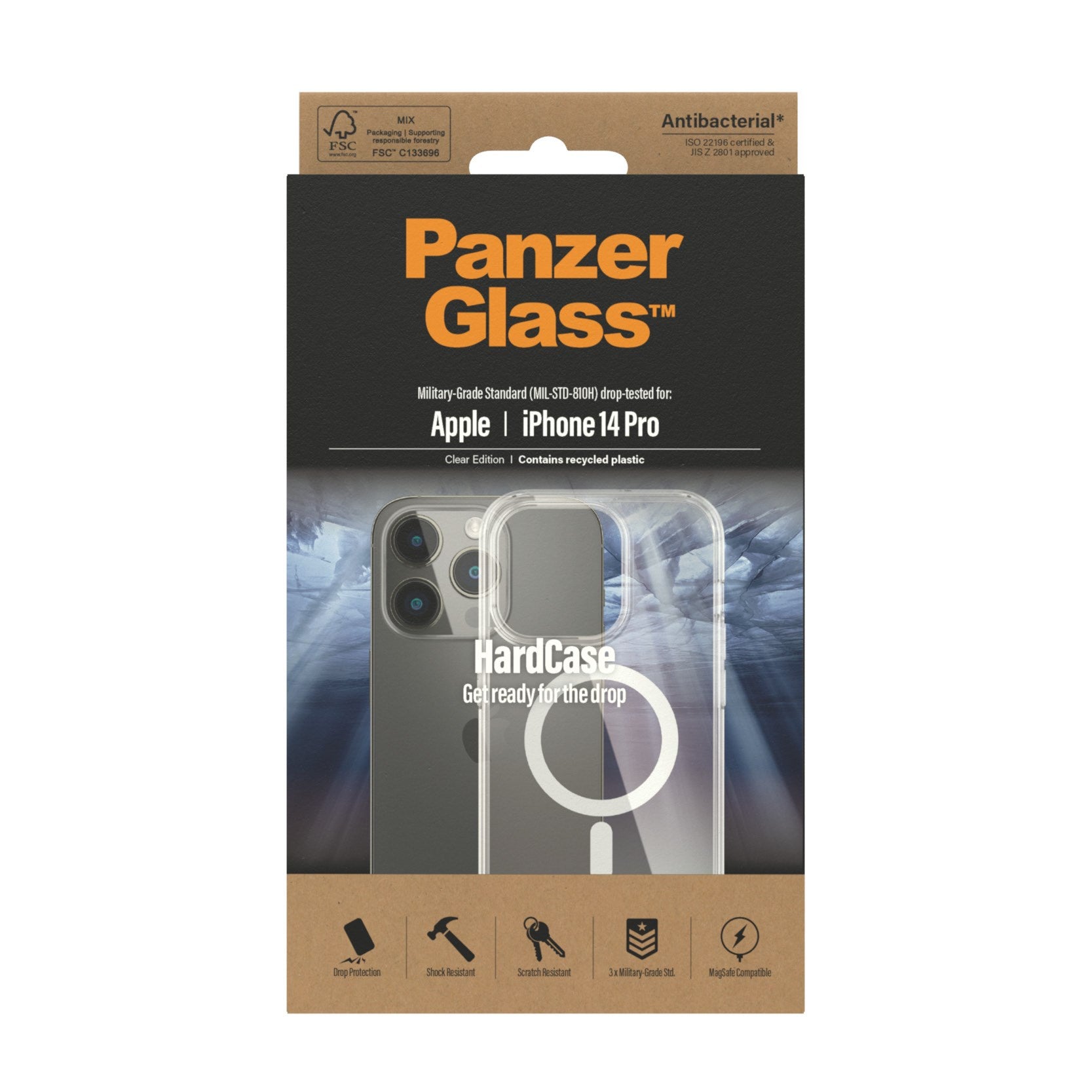 PanzerGlass® HardCase Transparent w. White MagSafe iPhone 14 Pro